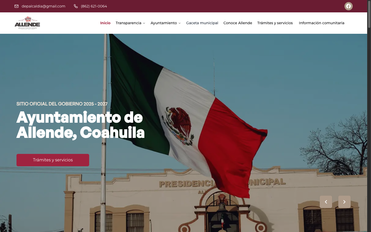 Sitio web para el municipio de Allende, Coahuila diseñado por DevWorks Studio